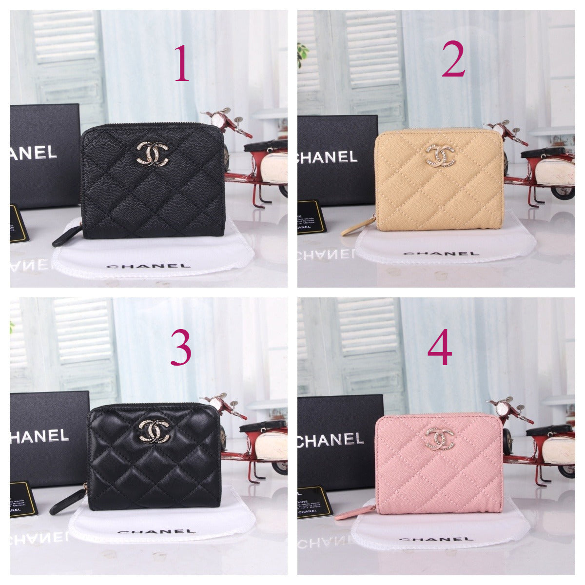 Diamond Quilted Zip Wallet 034