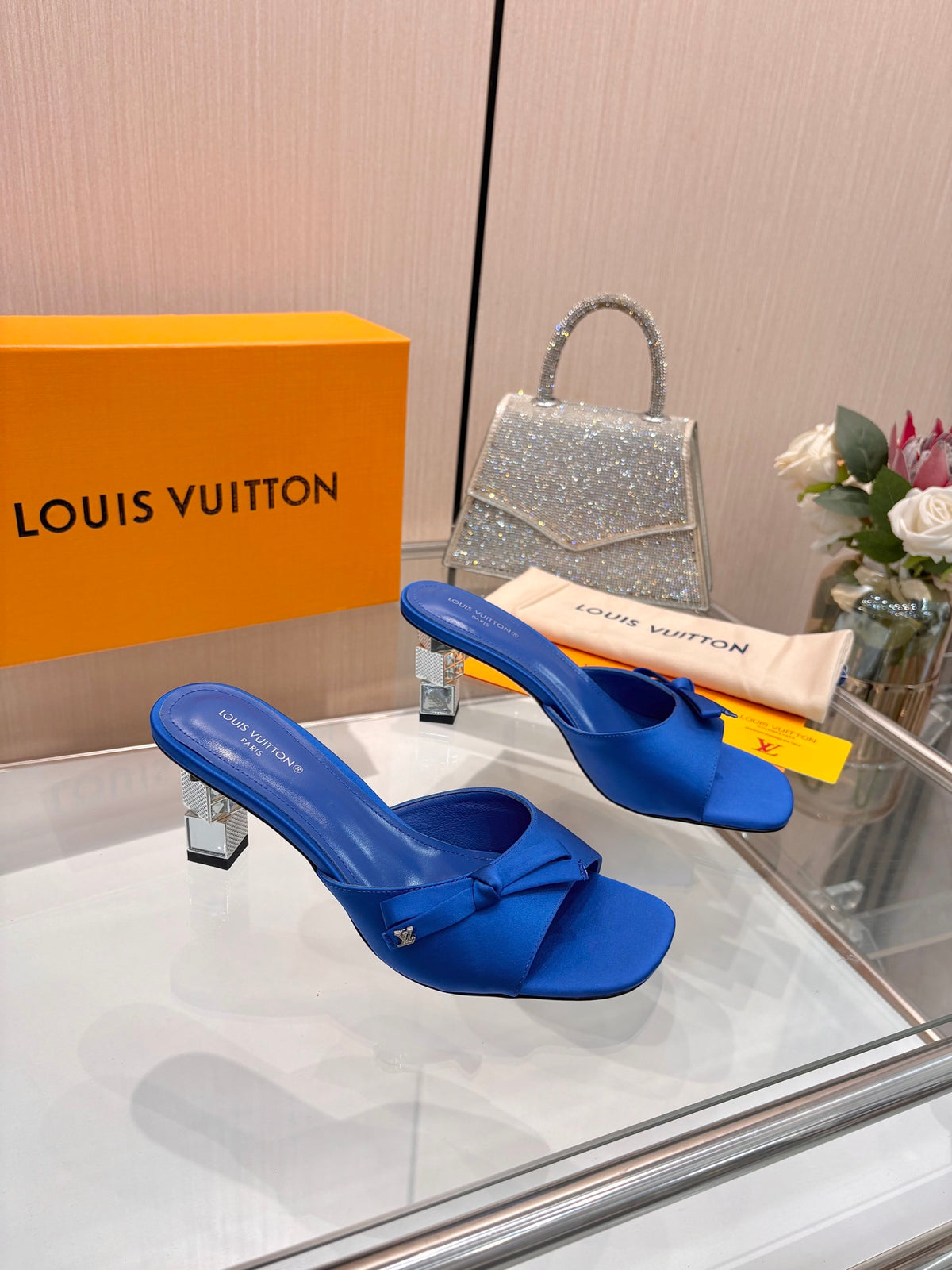 Padded Cross-Strap Heeled Mules