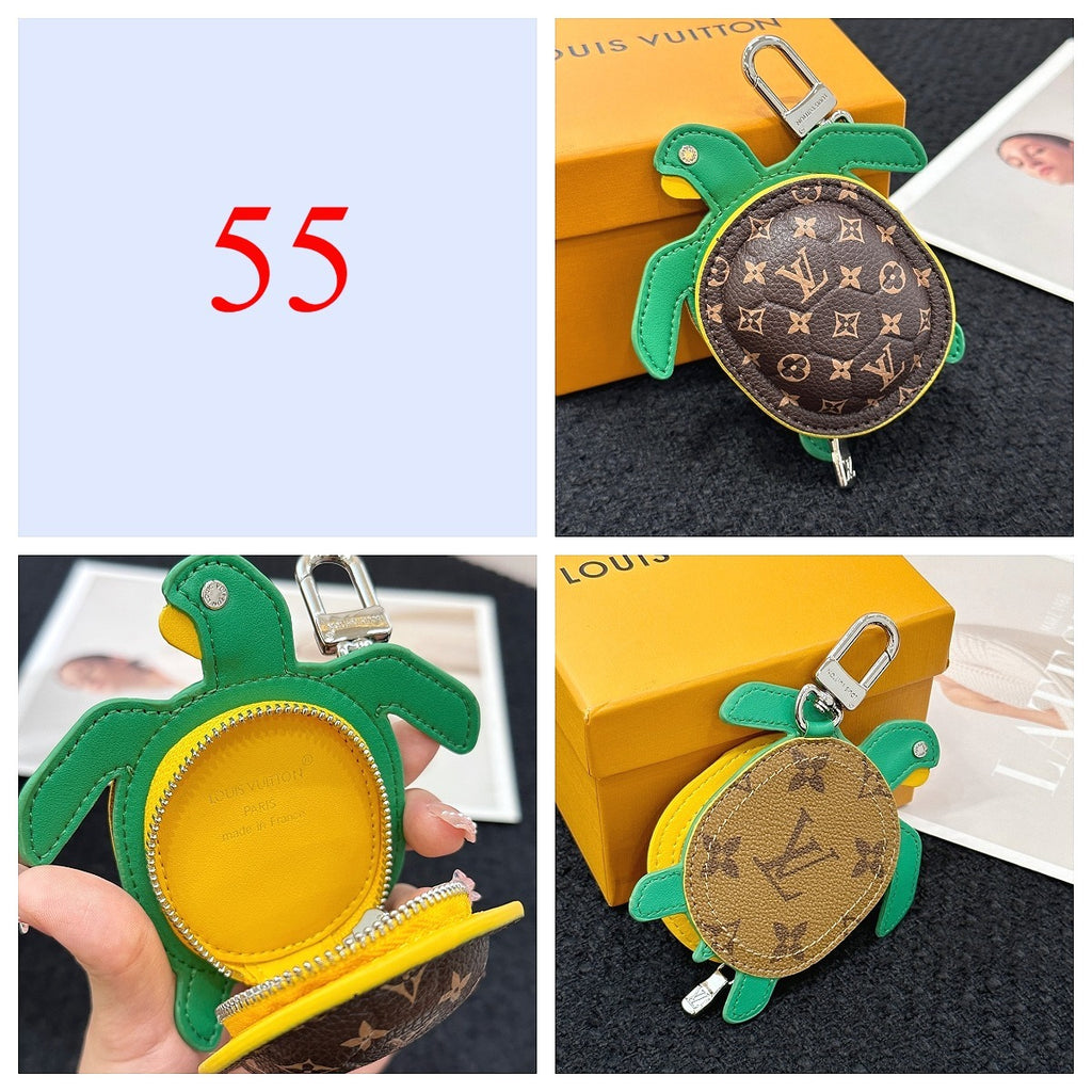 Porta-chaves com pingente de coração e flor — opções de estilo
