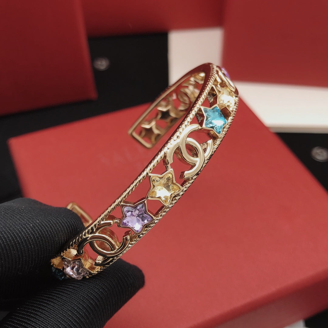 Openwork Interlocking-C Bangle Bracelet