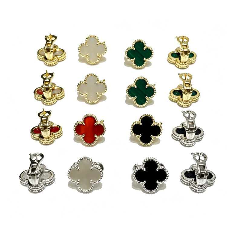 Rounded Quatrefoil Stud Earrings