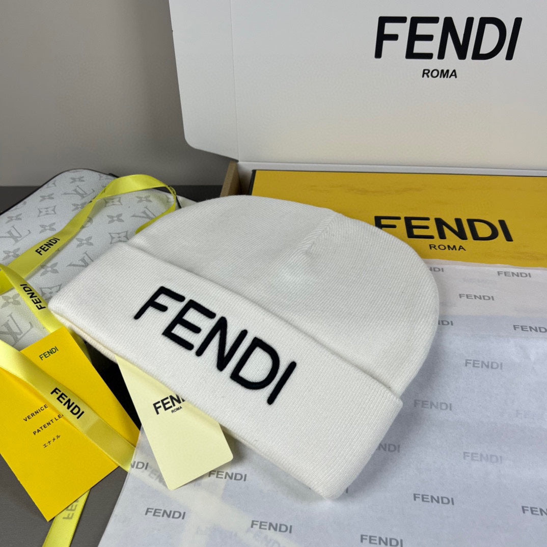 Cuffed Knit Beanie with Bold Lettering