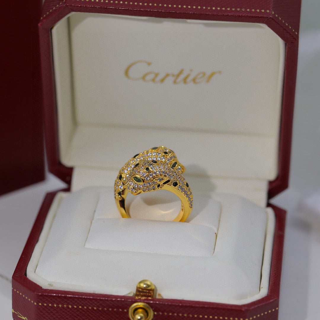 Pave Panther Wrap Ring with Spotted Detail