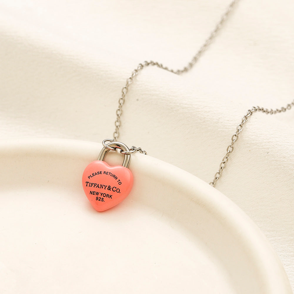 304 Stainless Steel Colorful Heart Pendant Bracelet & Necklace - Individual or Set