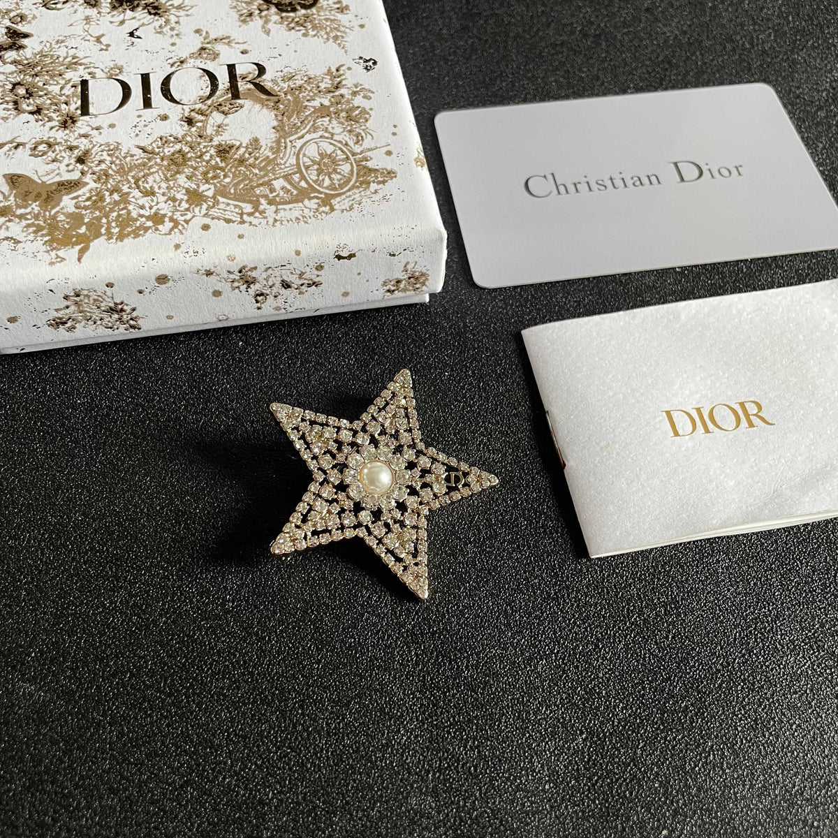 Star Brooch with Stone Accents
