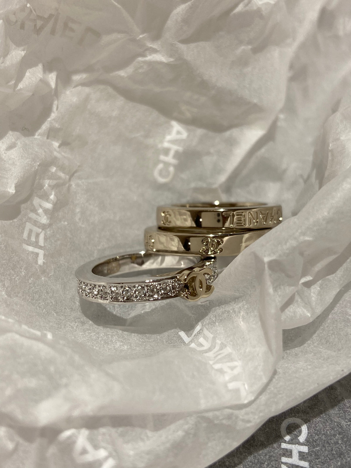 Lettered Band Ring with Stone Accents