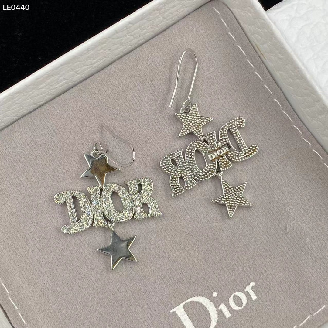 Star & Letter Hook Drop Earrings