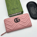 Chevron Quilted Long Zip Wallet 011