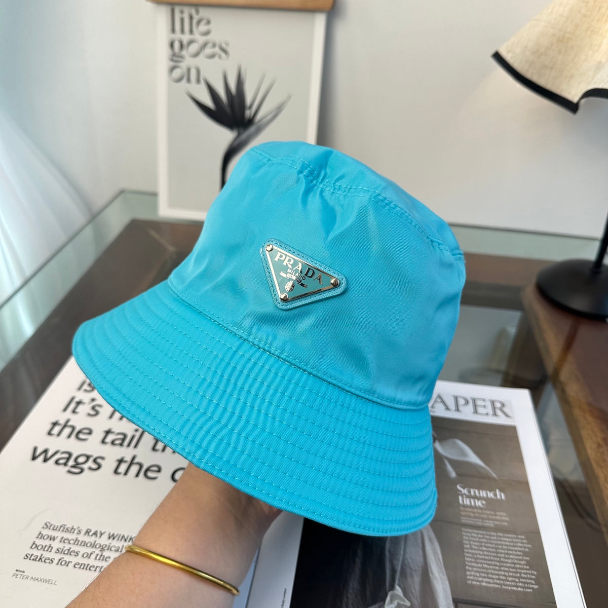 Plain Bucket Hat with Triangle Patch