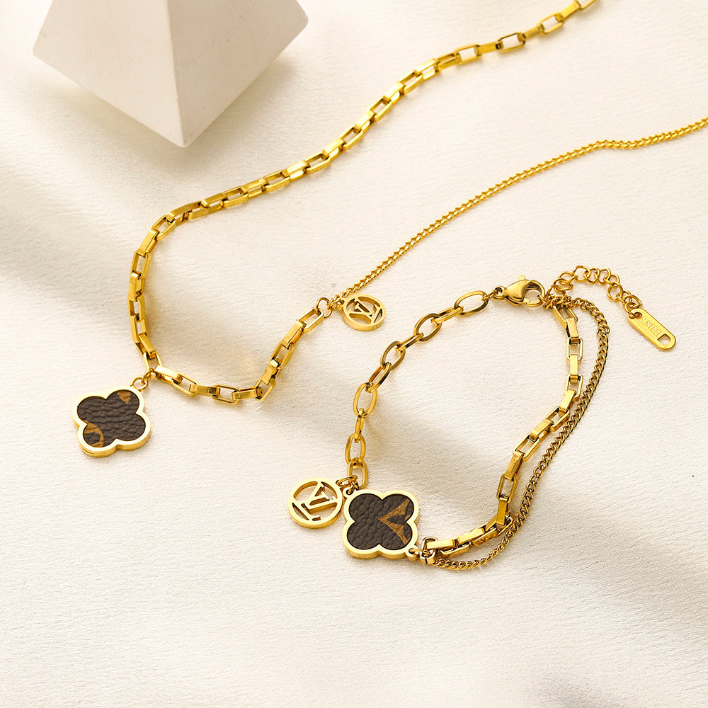 304er Edelstahl Armband-Halsketten-Set