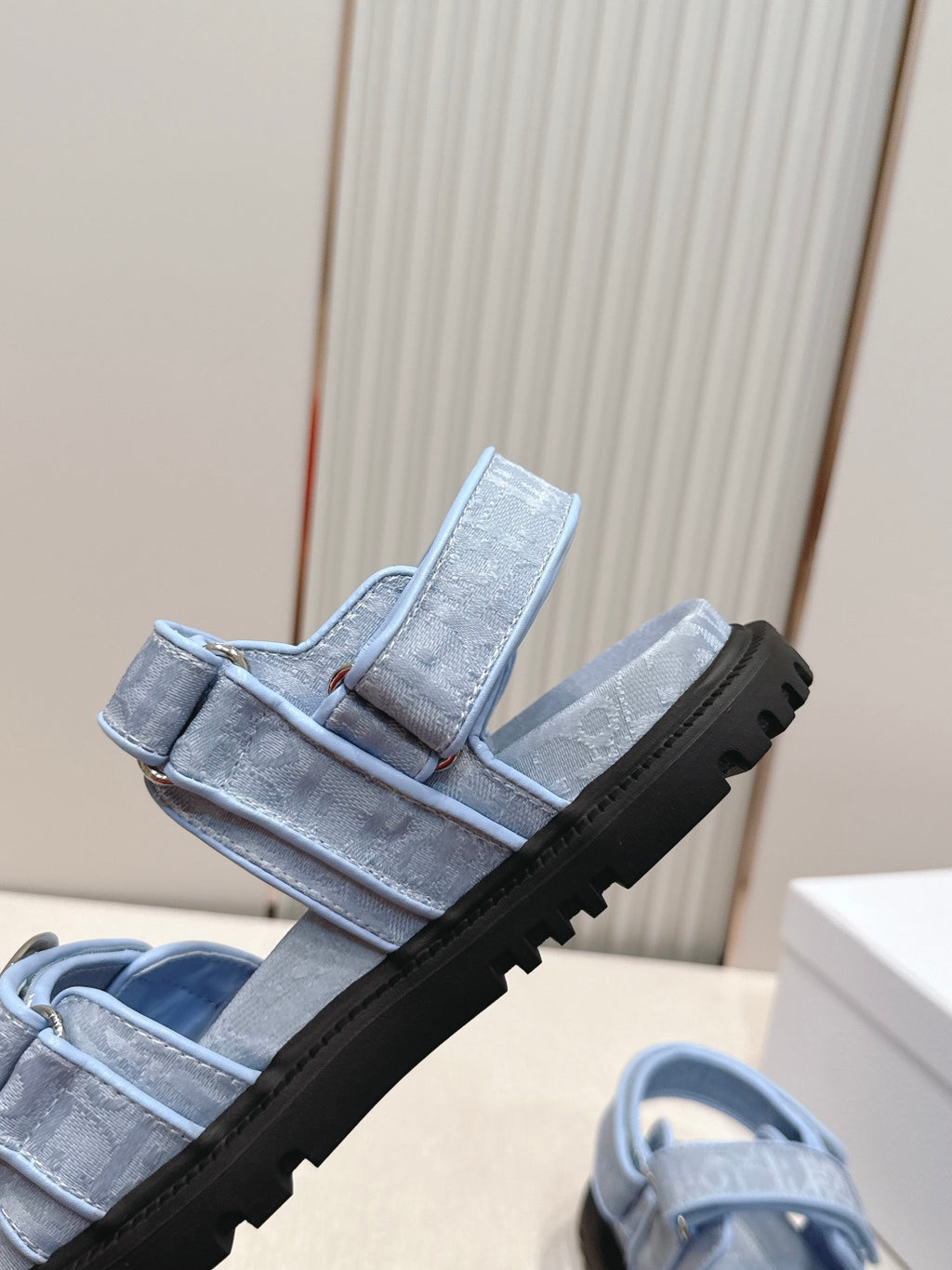 Double-Strap Platform Sandals with Ankle Strap