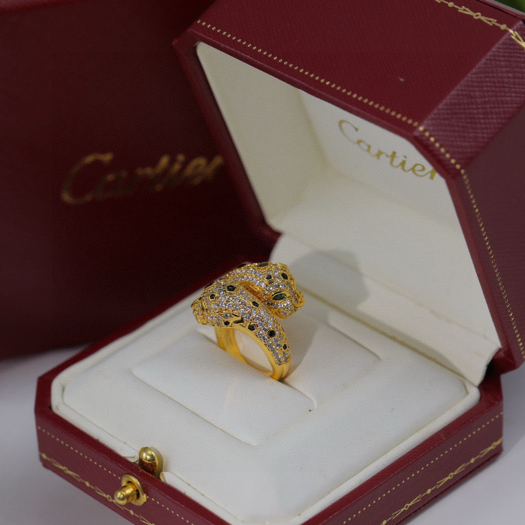 Pave Panther Wrap Ring with Spotted Detail