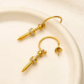 Pendientes de aro con dije de pincho en acero inoxidable 304