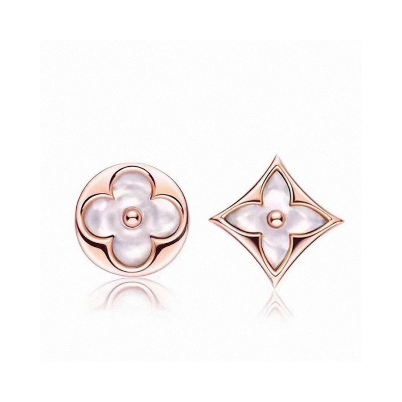 Asymmetric Floral Stud Earrings