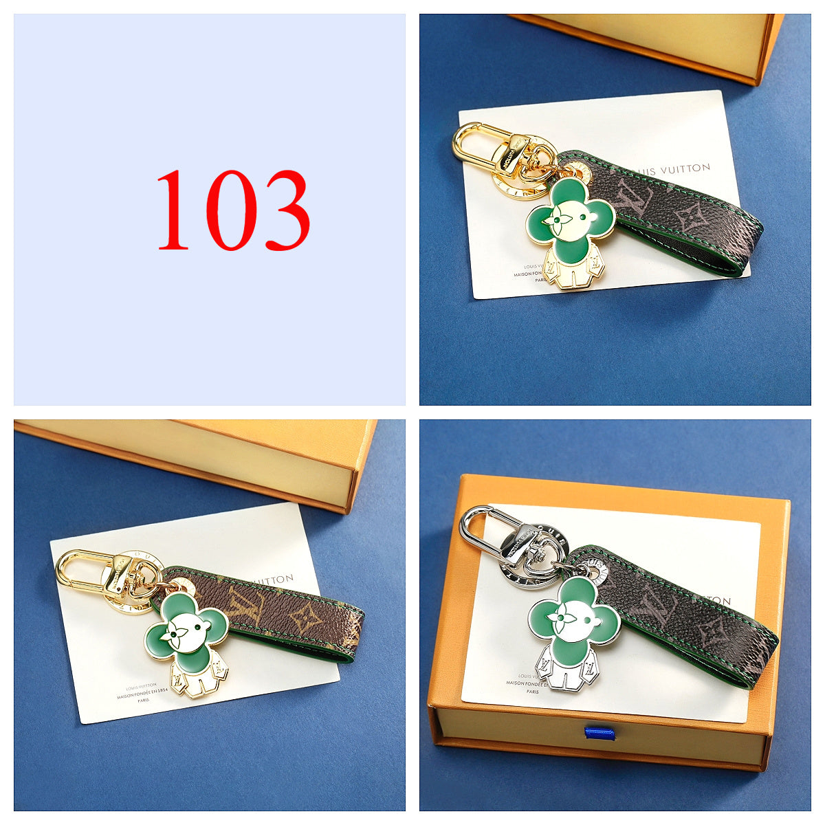 Round Letter Emblem Keychain - Style Options