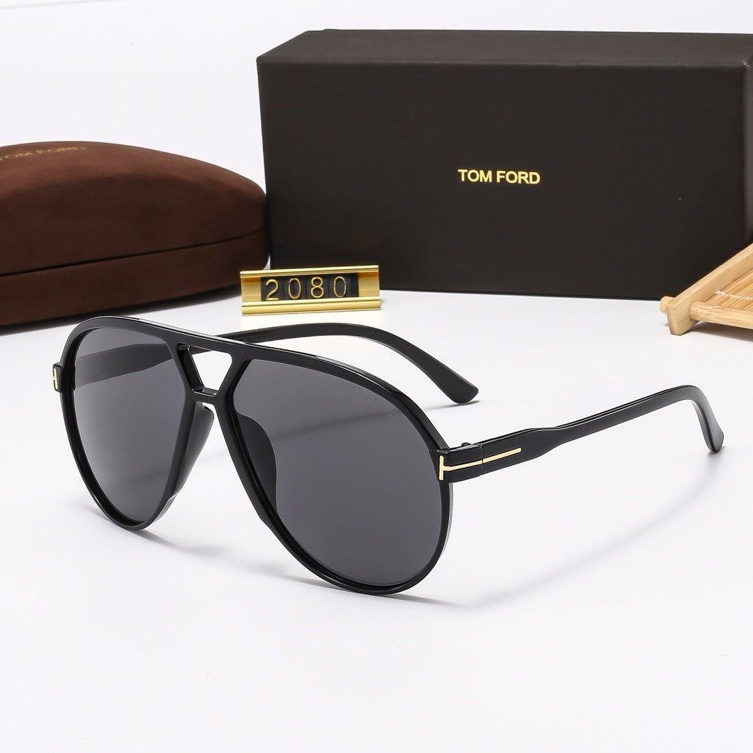 Bold Double-Bridge Aviator Sunglasses