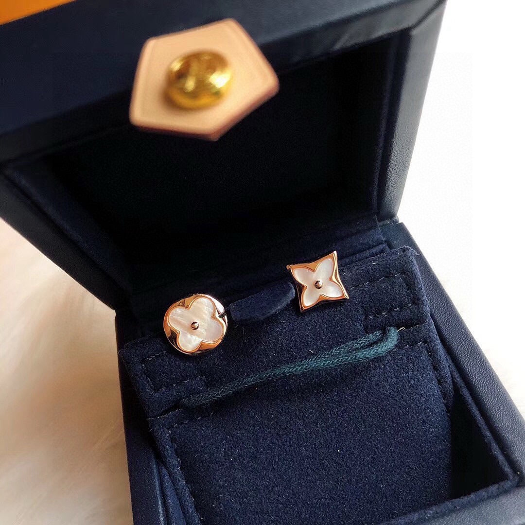 Asymmetric Floral Stud Earrings