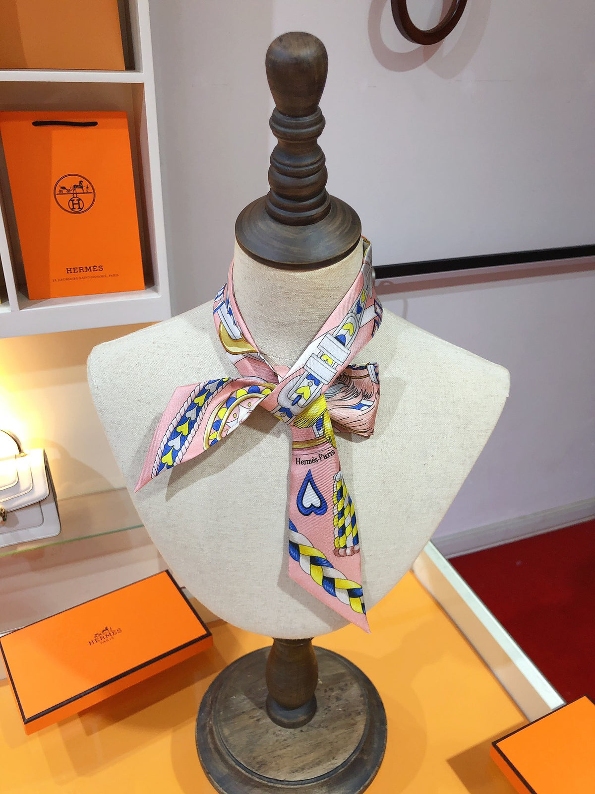 Colorful Belt & Buckle Ribbon Scarf - 5 x 120 cm