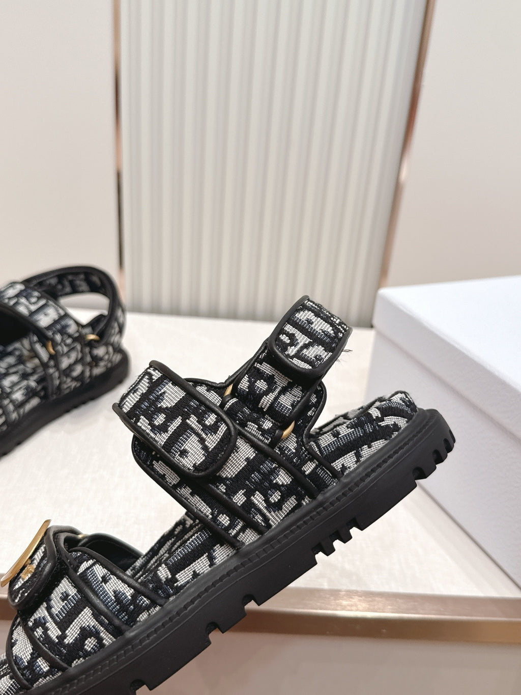 Double-Strap Platform Sandals with Ankle Strap