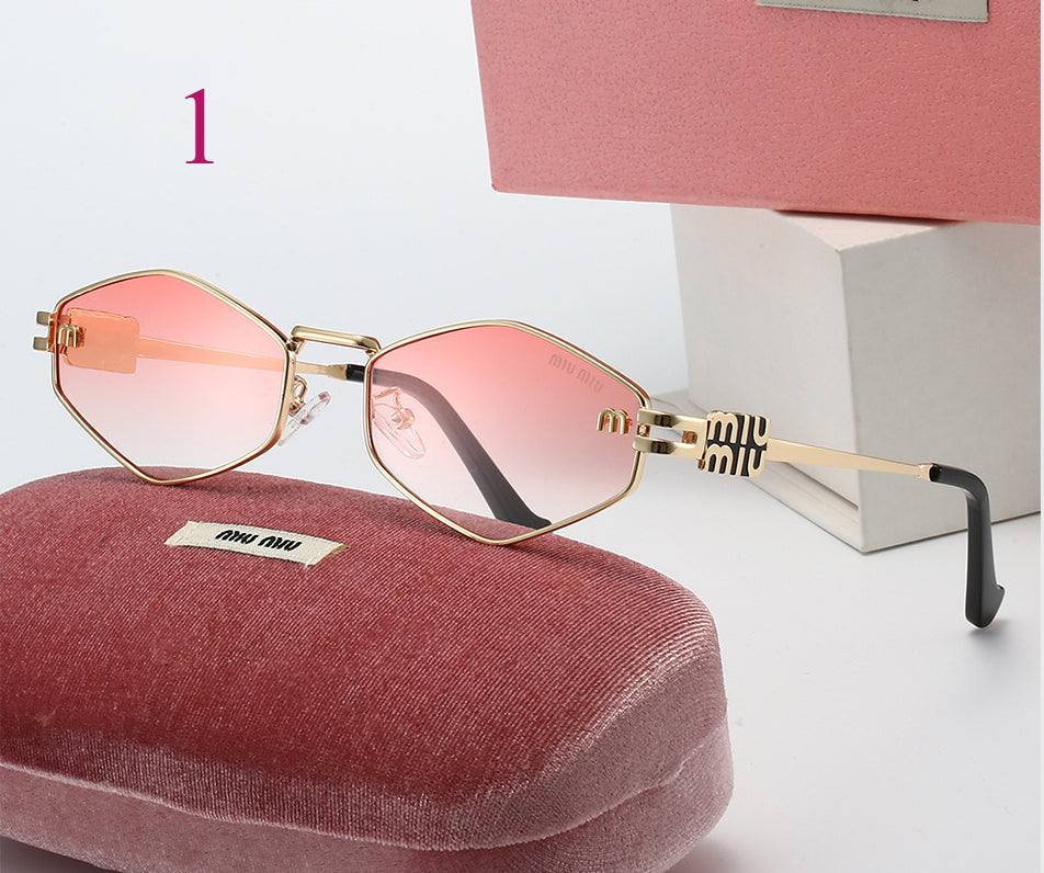 Round Metal-Frame Sunglasses with Logo Hinges