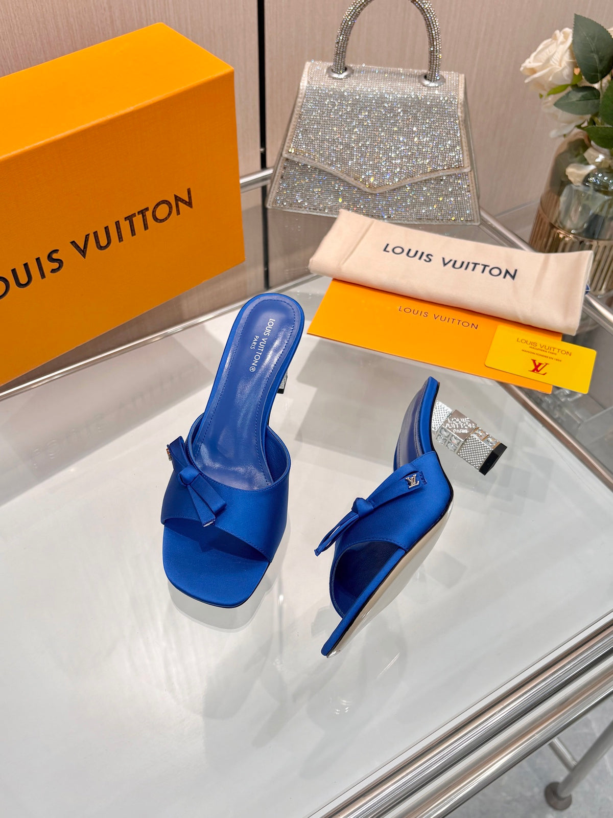 Padded Cross-Strap Heeled Mules