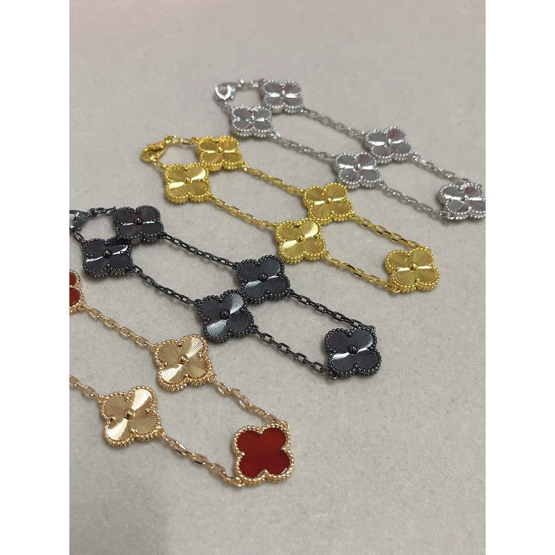Rounded Quatrefoil Chain Bracelet