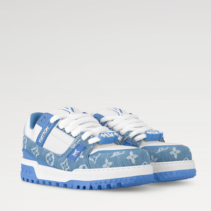 Blue Monogram Chunky Low-Top Sneakers