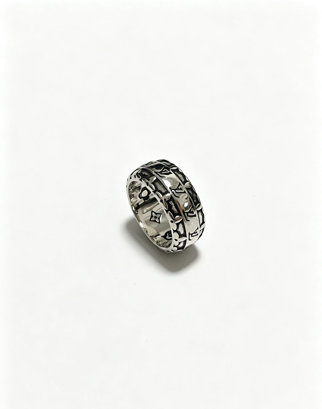 Wide Openwork Monogram Ring - Sizes 6–11