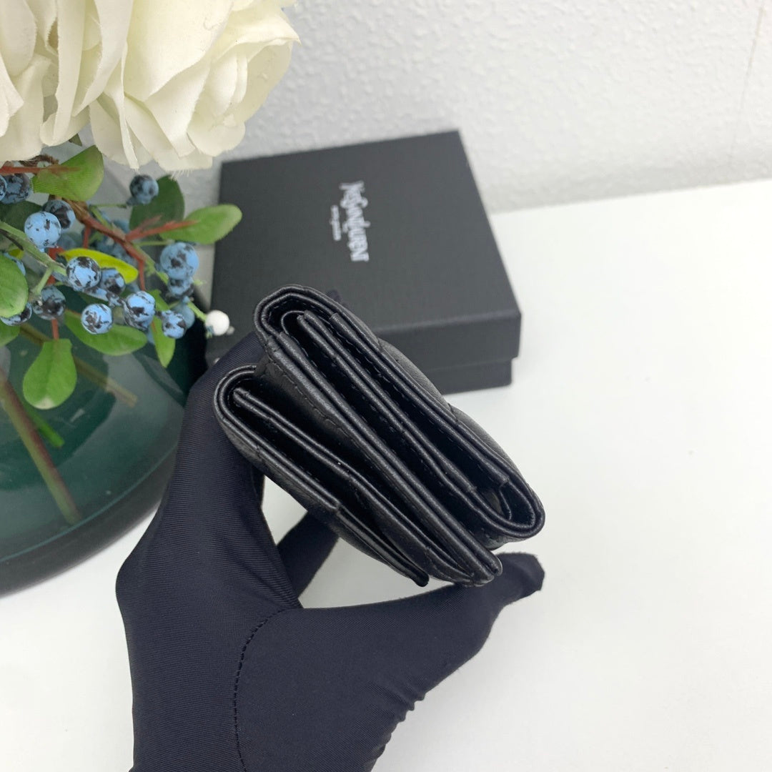 Portefeuille compact effet croco 026