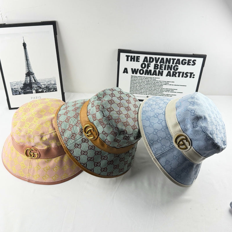 Monogram Bucket Hat with Contrast Band