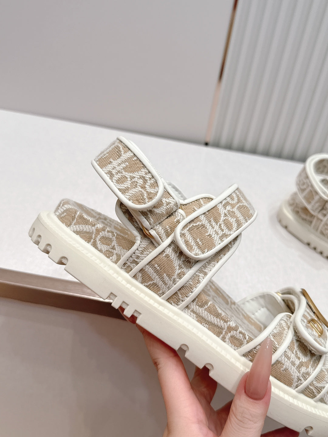 Double-Strap Platform Sandals with Ankle Strap