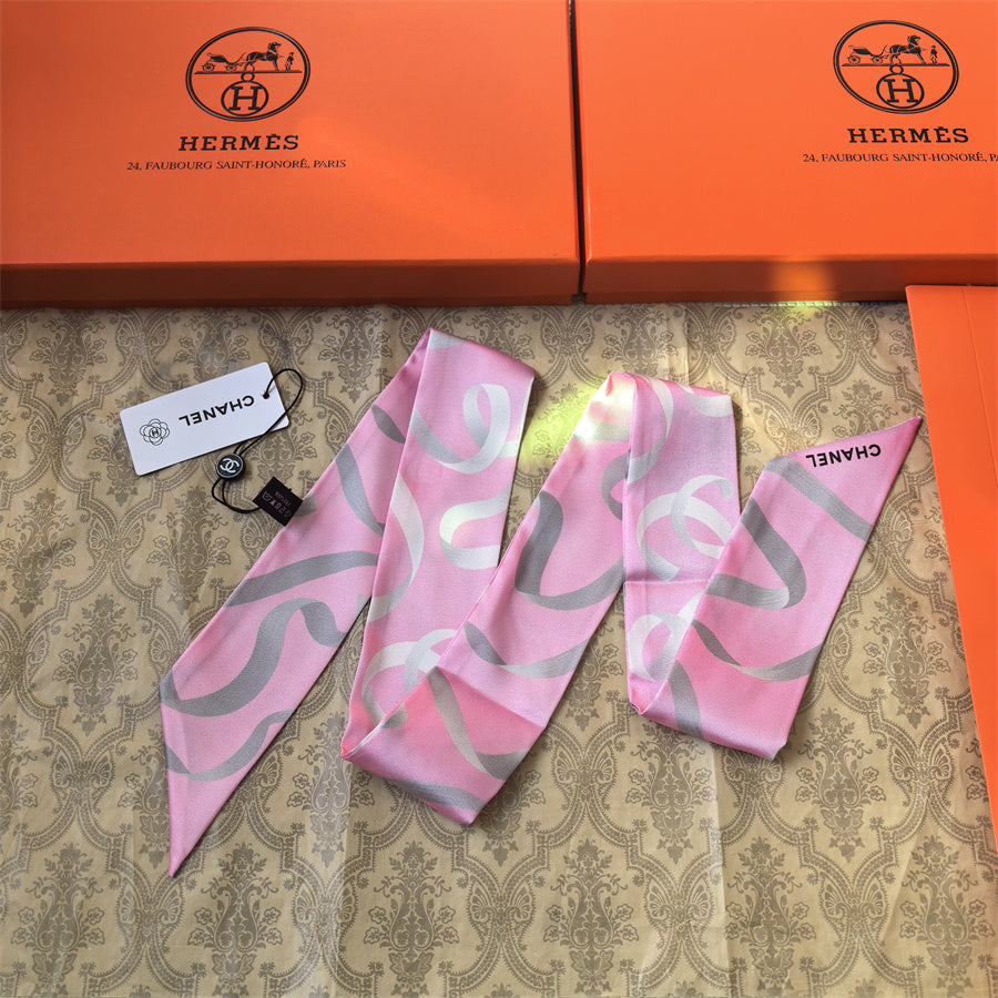 Oversized Interlocking-C Ribbon Scarf - 5 x 120 cm