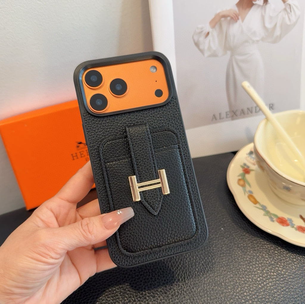 H-Buckle Phone Case with Card Pocket