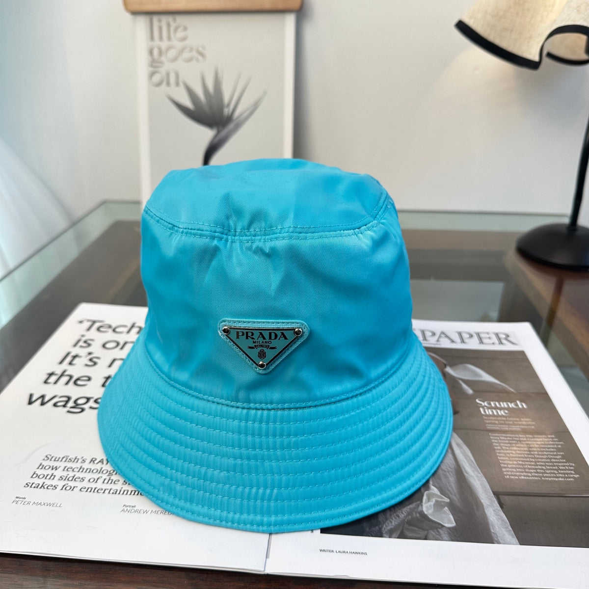 Plain Bucket Hat with Triangle Patch