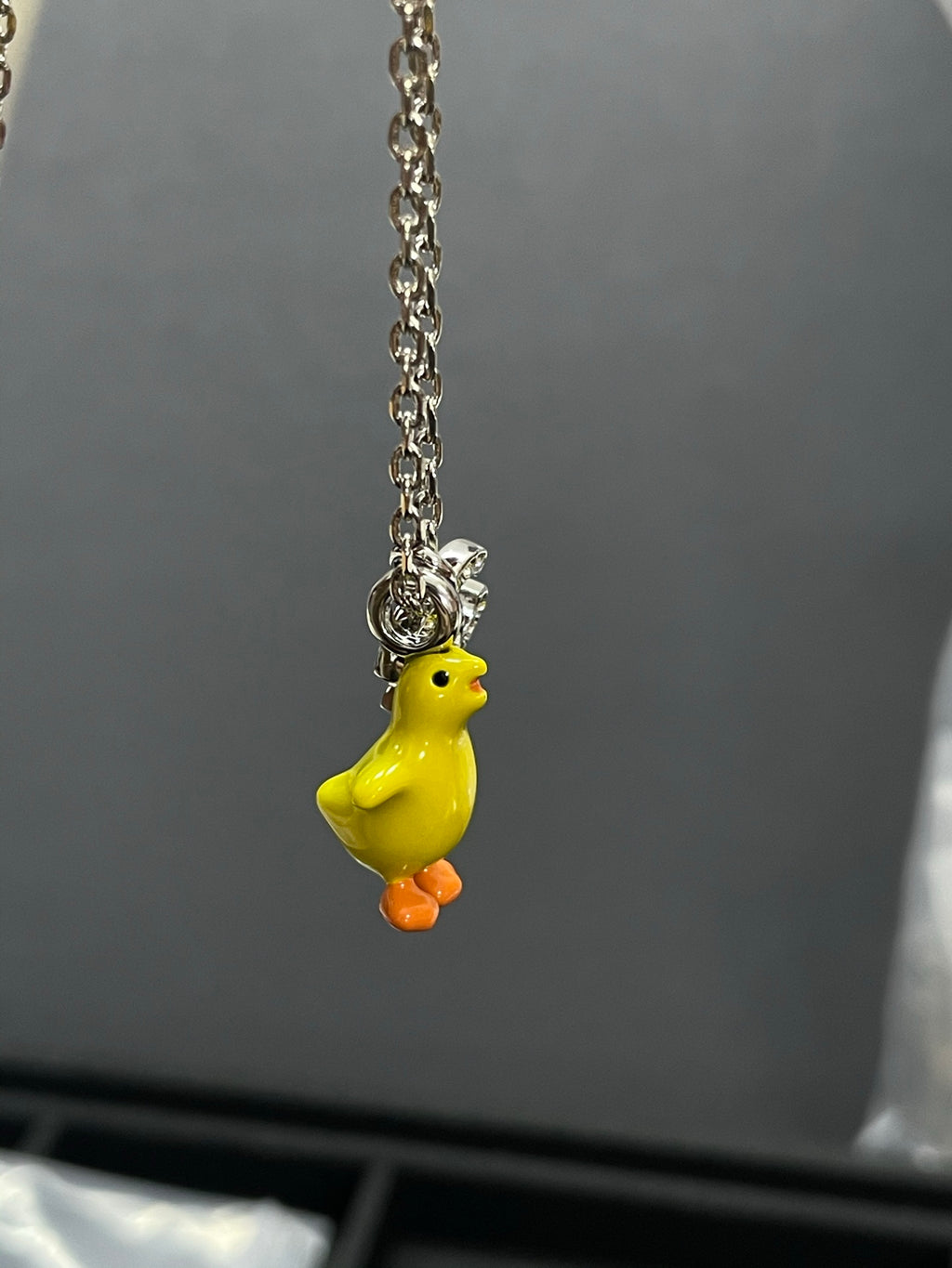 Yellow Bear & Interlocking-C Charm Necklace