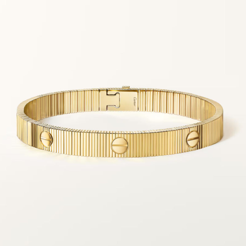 Ribbed Screw-Detail Bangle Bracelet