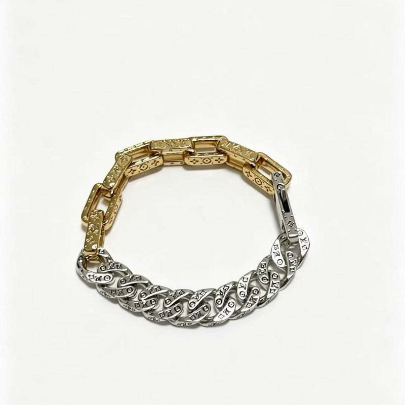 Two-Tone Mixed-Link Chain Bracelet