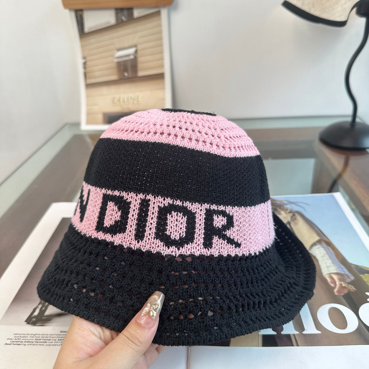 Crochet Bucket Hat with Star and Lettering