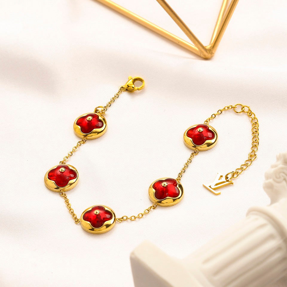304 Stainless Steel Flower Motif Earrings, Bracelet & Necklace Collection