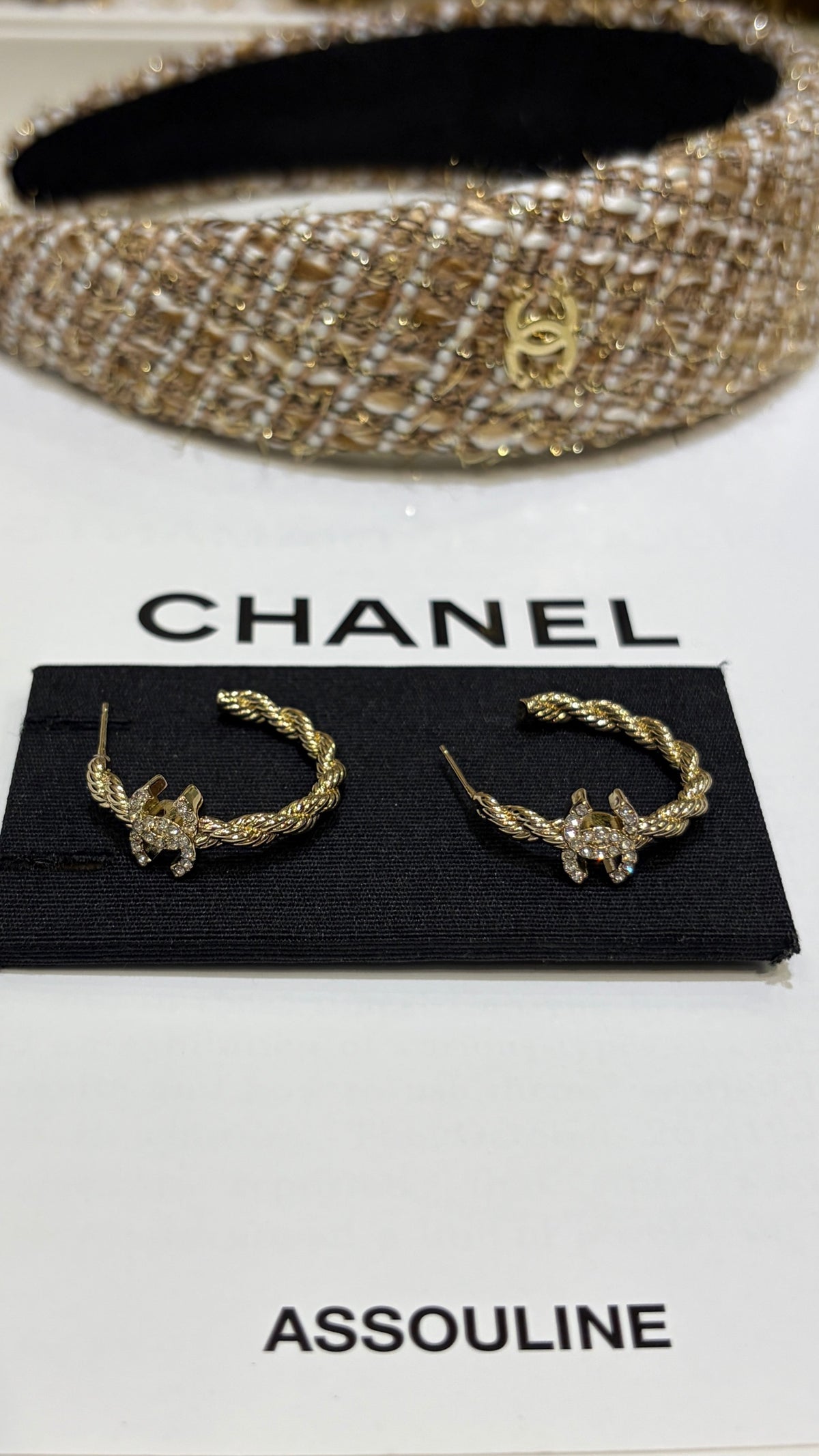 Braided Interlocking-C Hoop Earrings