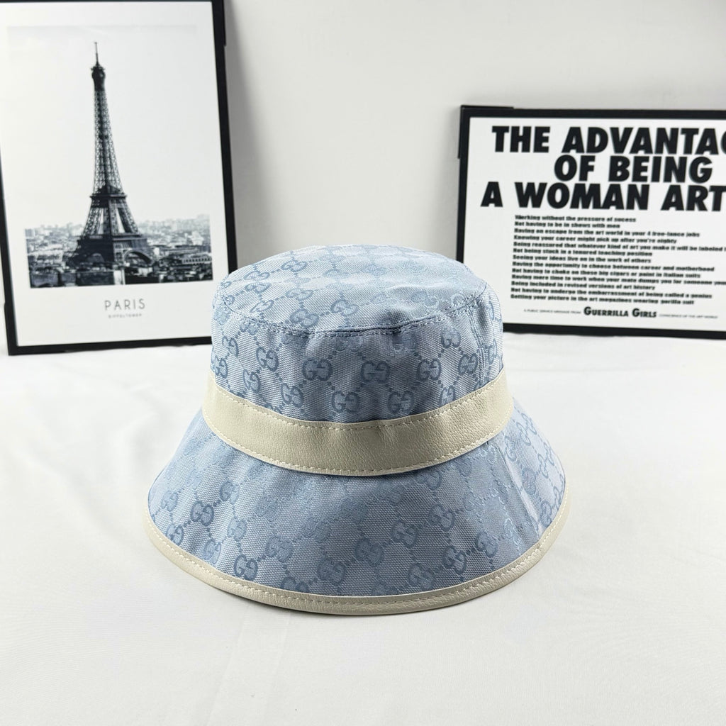 Monogram Bucket Hat with Contrast Band