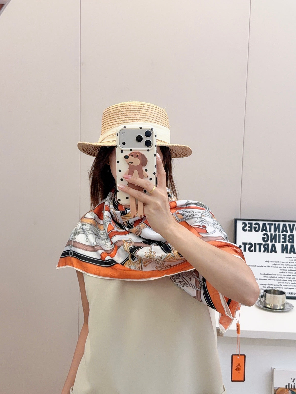 Belt & Buckle Print Square Scarf - 90 x 90 cm