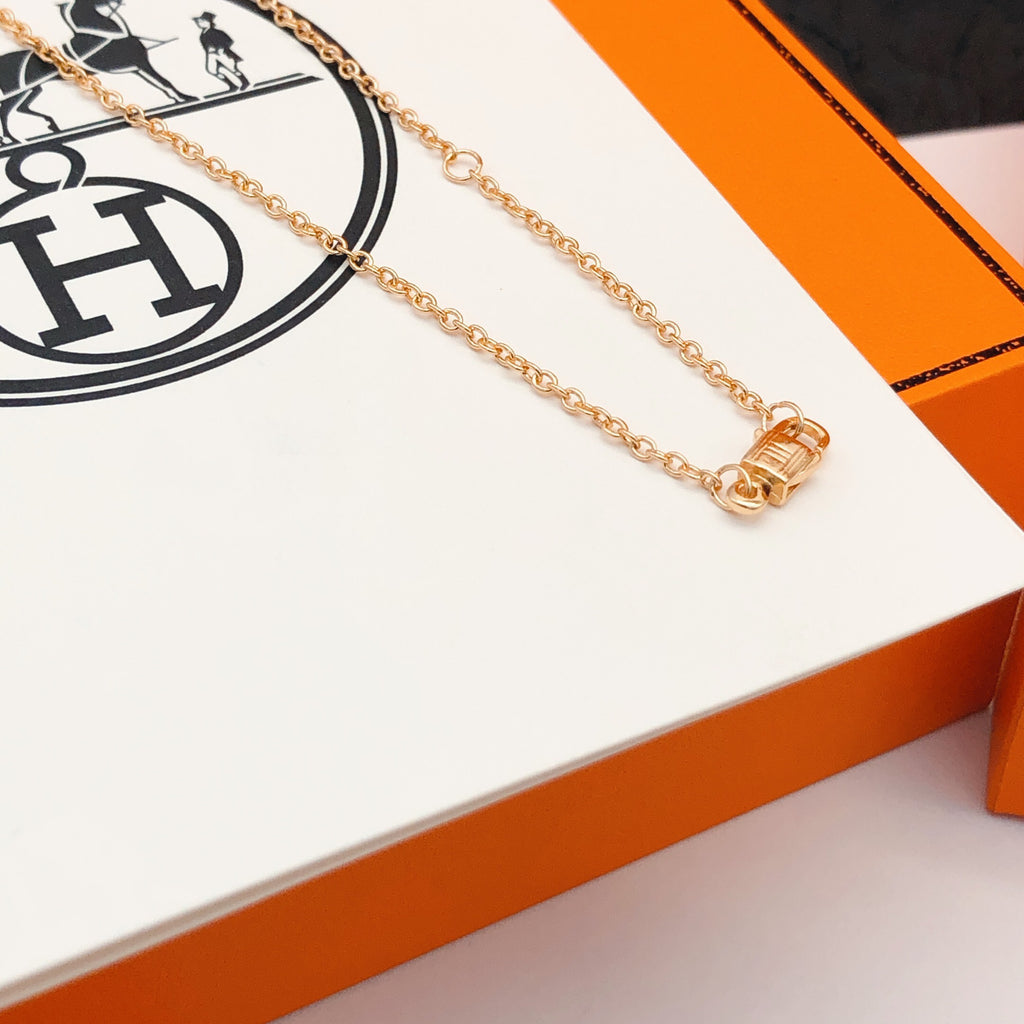 H-Motif Padlock Pendant Necklace