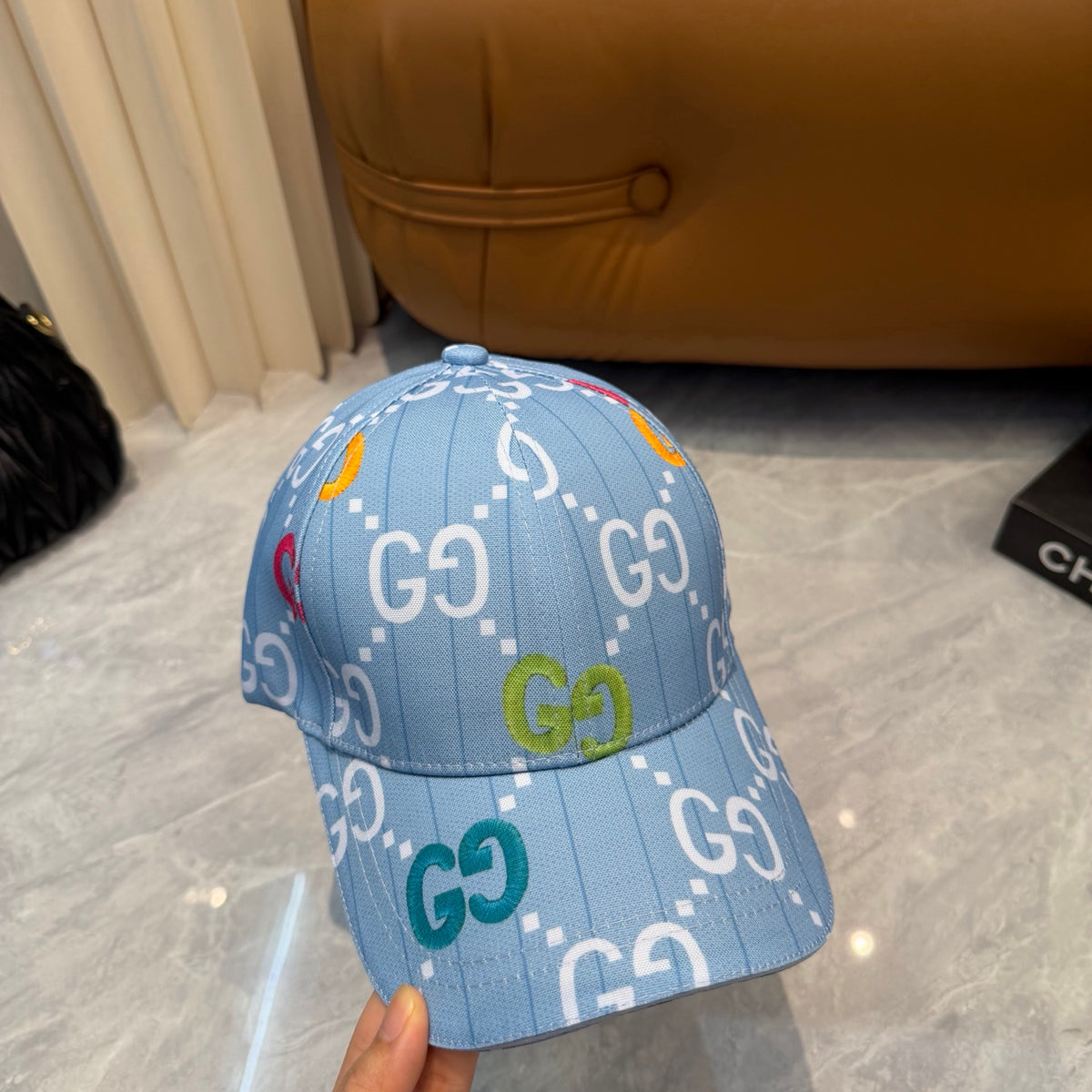 Colorful Outline Monogram Baseball Cap
