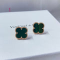 Beaded-Edge Quatrefoil Stud Earrings