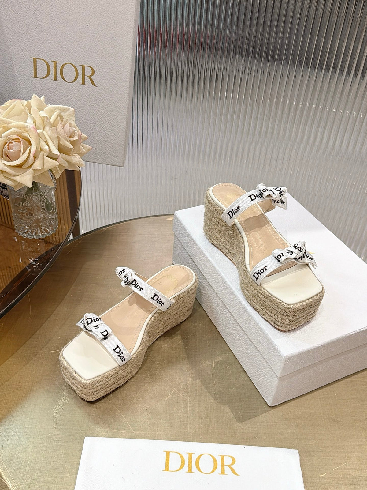 Lettered Strap Platform Sandals