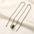 Collier avec pendentif anneau en acier inoxydable 304 tons mélangés