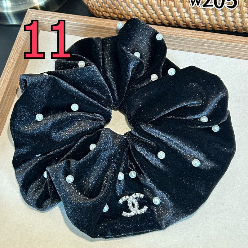 Decorative Scrunchie - Bow and Bead-Accent Options