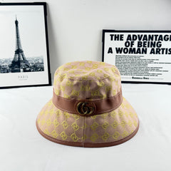 Monogram Bucket Hat with Contrast Band