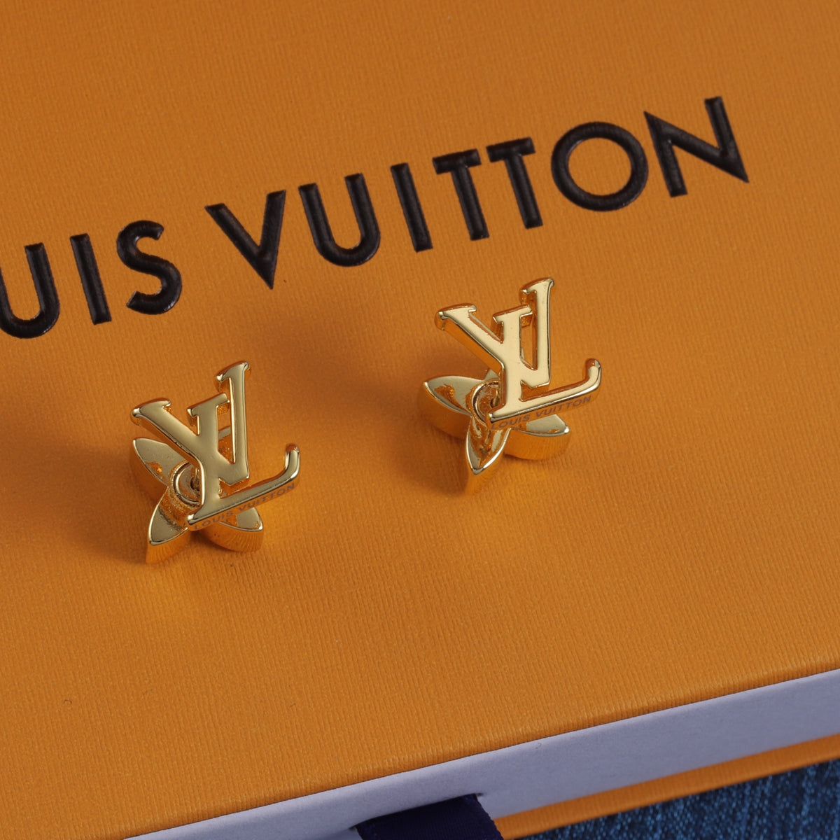 Monogram & Flower Stud Earrings